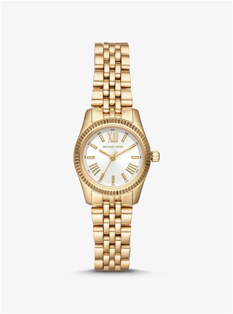 michael kors petite lexington gold tone watch|michael kors lexington.